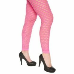 Neon Legging Met Gaten Roze