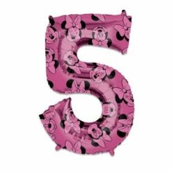 Folieballon Cijfer 5 Minnie Mouse