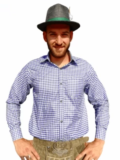 Tiroler Overhemd Blauw-wit