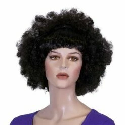 Afro Pruik Met Pony Donkerbruin