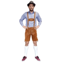 Lederhosen Leer - Licht Bruin - KORT -PartyPaleis Winkel 1682565881 Nieuw voor