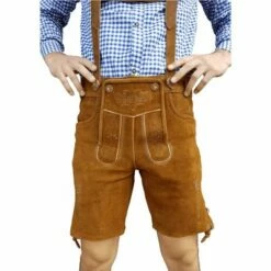 Lederhosen Leer - Licht Bruin - KORT