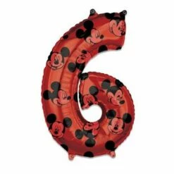 Folieballon Cijfer 6 Mickey Mouse