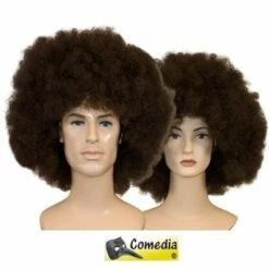 Theaterpruik Afro Bruin Kanekalon