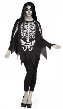 Halloween Poncho Skelet