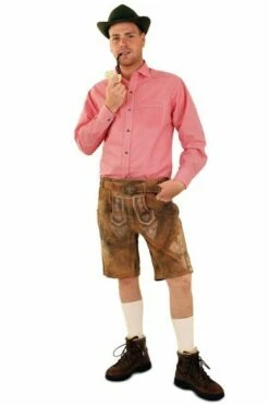 Tiroler Blouse Rood/wit Heren