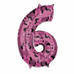 Folieballon Cijfer 6 Minnie Mouse