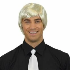 Herenpruik Steil Wit Blond