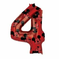 Folieballon Cijfer 4 Mickey Mouse
