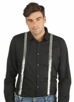 Bretels Pailletten Zilver