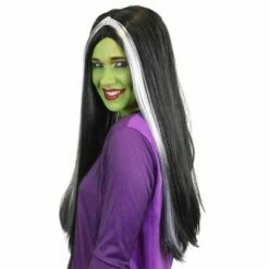 Heksenpruik Zwart/wit