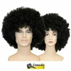 Theaterpruik Afro Zwart Kanekalon
