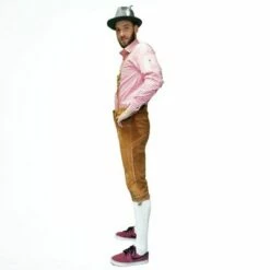 Lederhosen Leer - Licht Bruin LANG -PartyPaleis Winkel 3630698880 4 Lederhosen 3zijkant