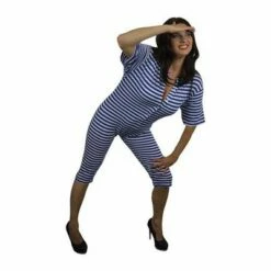 Blauw Wit Gestreept Badpak