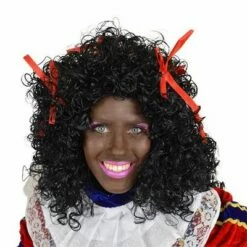 Dames Pietenpruik Wetlook Rode Strikjes