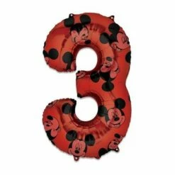 Folieballon Cijfer 3 Mickey Mouse