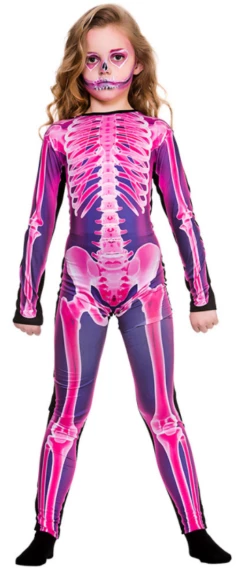 X-ray Skeletten Jumpsuit Roze