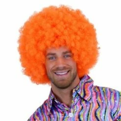 Super Afro Pruik Feloranje