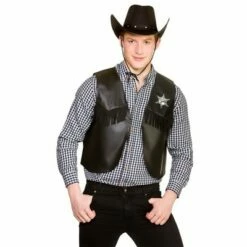 Cowboy Gilet Zwart Met Ster