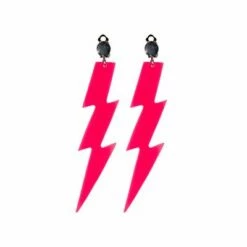 Jaren 80 Oorbellen Neon Roze