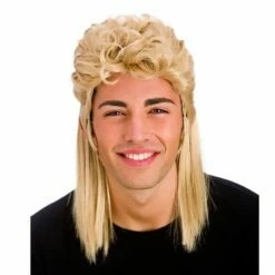 Pruik 80's Mullet Blond