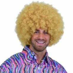 Afro Pruik Blond