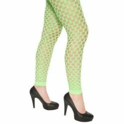 Neon Legging Met Gaten Groen