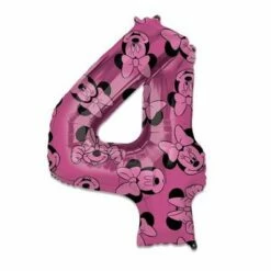 Folieballon Cijfer 4 Minnie Mouse